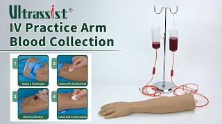 Ultrassist Dark Skin Left IV Training Arm Kit for Phlebotomy & Nursing Practice