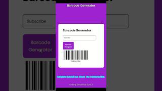 Barcode Generator Full tutorial. Check out now. #css #html #javascript #tutorial #project #shorts