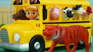 Wheels on the Bus with Animals | Play with CoComelon Toys & Nursery Rhymes