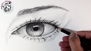Como Dibujar un Ojo a lapiz paso a paso para Principiantes | Como dibujar desde cero #7