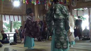 20181029藤枝市　高根白山神社　古代神楽（13）八幡天皇の舞