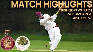 FIRST HUNDRED AND 5-FER OF THE SEASON! | HIGHLIGHTS Binfield CC vs Hurst CC - TVCL Div. 2B 03/06/23