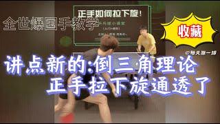 【EnglishSubtitle】讲点新的：倒三角理论！学会正手拉下旋就通透了！全世爆国手教学