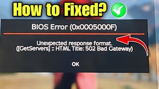 How to fix dayz bios error ( 0x0005000f ) | Dayz bios error today | Dayz unexpected response format