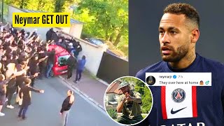 Neymar Reacts to PSG Fans at His House
