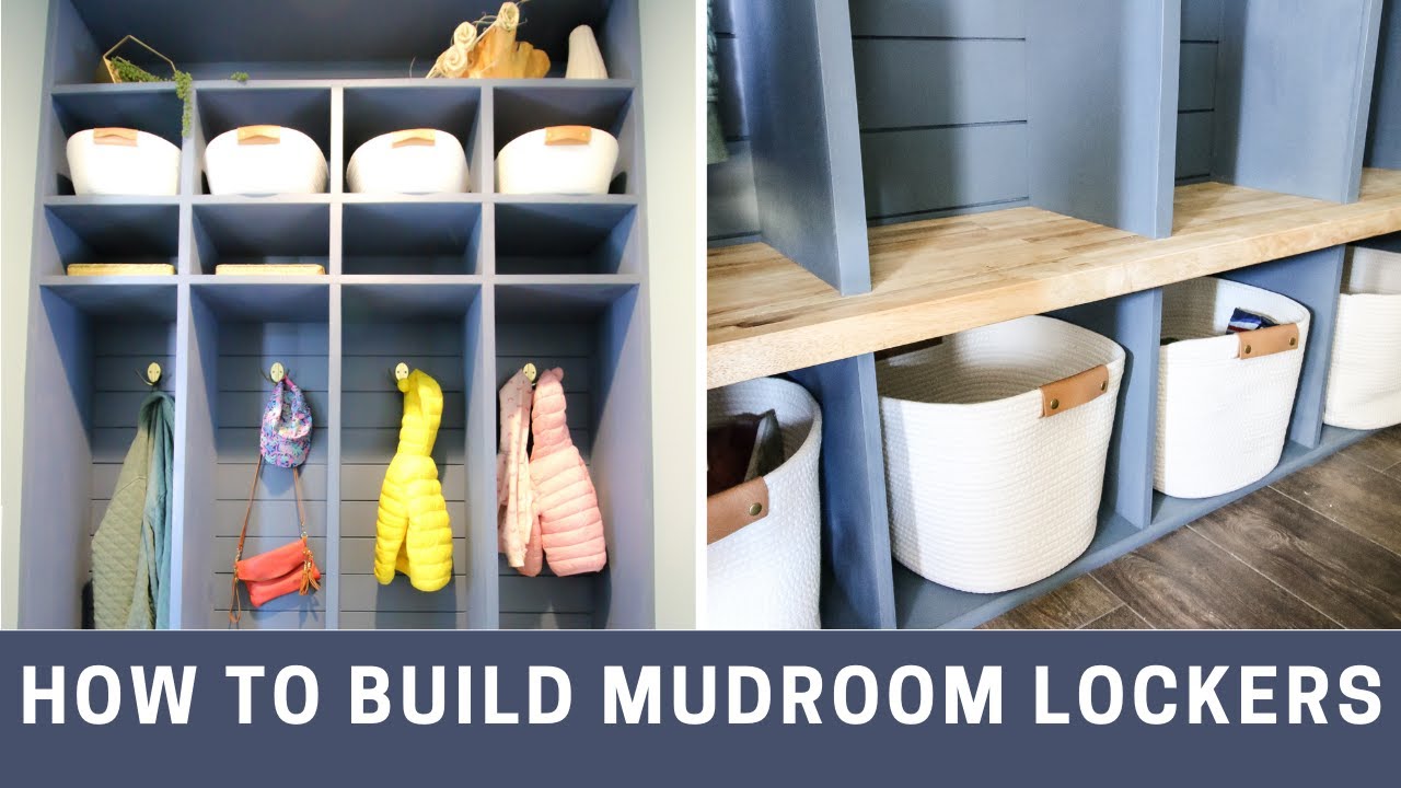 How To Build DIY Mudroom Lockers With Storage - YouTube