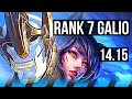 GALIO vs AHRI (MID) | Rank 7 Galio, 36k DMG, 11/5/16 | JP Grandmaster | 14.15