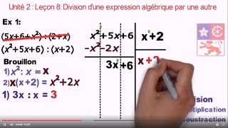 Division d'une expression algébrique par une autre