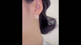 LUXYIN JEWELRY | Anxiety Star Zircon Earrings with Rotating Windmill