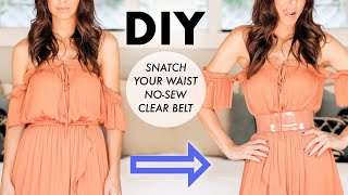 DIY: SNATCH Your WAIST // No-Sew CLEAR Belt!!  -By Orly Shani