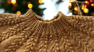 Buğday başak modeli dikişsiz robadan kazak Bölüm:1 #knitted #sweater #wheat ear model PART:1