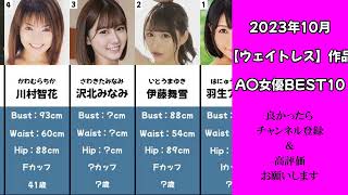 2023年10月【ウェイトレス】作品A〇女優BEST10  #女優 #おすすめ #可愛い #fyp