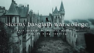 fourth wing reading ambience | basgiath war college | rain sounds \u0026 music