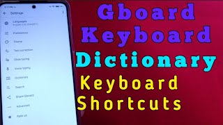 Gboard Keyboard : Dictionary feature | how to use it
