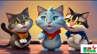 Three Little Kittens || Children Songs , Animated Songs by kid star 1133 || english Rhyme 2024.