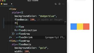 React Native | Fundamentals #30 - Flexbox flexbasis flexgrow and flexshrink 2 45 [By Mosh Hamedani]