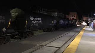 Freight Train on Waterloo LRT!! CN 566 Southbound at ION Waterloo Public Square!