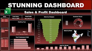 Create a Stunning Sales & Profit Dashboard in Excel | Step by Step Tutorial
