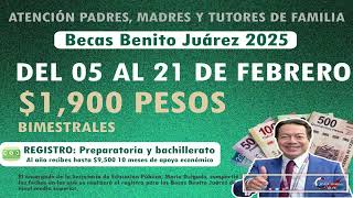 ¡Atención! Del 5 al 21 de febrero estarán disponibles $1,900 pesos de la Beca Benito Juárez 2025