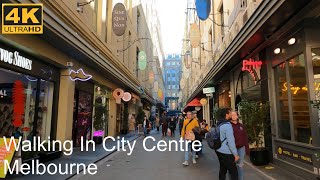 Walking In City Centre | Melbourne Australia | 4K UHD