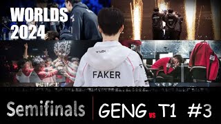 GENG vs T1 Worlds2024 Semifinals G3 #faker   小呂布艾希=WIN  S14最強AD選手 CHOVY:看我CS