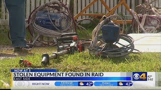 Stolen equipment found in raid