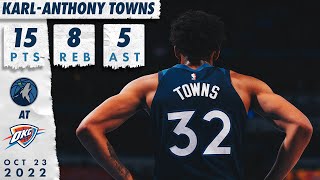 Karl-Anthony Towns Scores 15 Points Against Oklahoma City | October 23, 2022