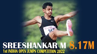 Sreeshankar Murali 8.17M Long jump  || 1st Indian Open Jumps Competition 2022