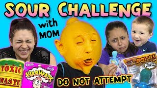 SOUR CHALLENGE w  MOM! TOXIC WASTE, WARHEADS, LEMONS & SOUR PACIFIERS! (FUNnel V