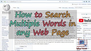 How to Search Multiple Words in any Webpage