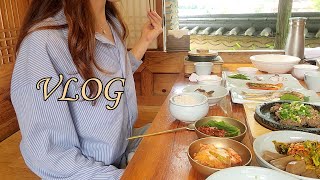 Korean table in Namhansanseong Fortress, healing trip with healthy Korean food,mukbang, daily Vlog