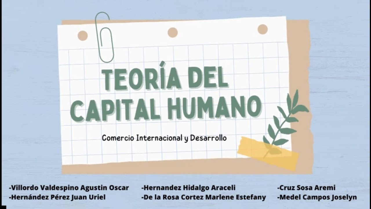 Teoria Del Capital Humano Youtube