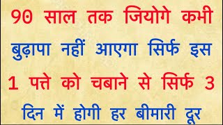 1 पत्ता चबाकर खा लो, सिर्फ 3 दिन वात पित्त कफ दोष दूर 90 साल तक शुगर कोलेस्ट्रॉल मोटापा दिल के रोग