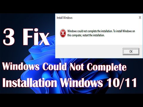 Windows Could Not Complete The Installation In Windows 11 – 3 Fix How To