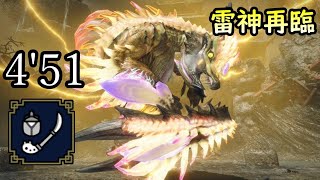 【MHRise】雷神再臨 ナルハタタヒメ 操虫棍ソロ ４分５１秒