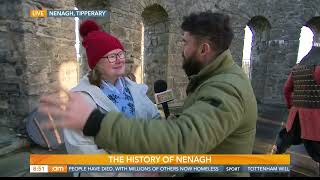 15.02.23 Using urine \u0026 horse hair to help make cement in Nenagh Castle walls, Tipperary