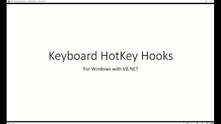 VB203 - VB NET HotKey Hooks