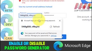 How to Enable or Disable Password Generator on Microsoft Edge