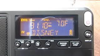 Radio Disney 91.10 MHz. en FM ((( RDS ))). Perú - Lima. ( Lima-Oeste ). San Borja. (ID RDS).