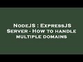 NodeJS : ExpressJS Server - How to handle multiple domains