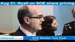 Tony Ryall on setting SOE share prices