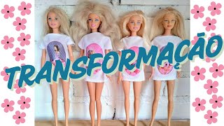 Máquina do Tempo - Transformação de 4 Barbies antigas resgatadas do lixo. 🗑️