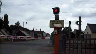 Level Crossing at Neau Double TGV Train