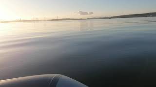 Firth of forth. Calm water. Small Inflatable boat. Seago 260 slated floor with Orca 6hp.