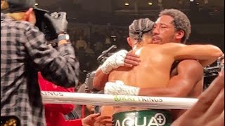 Demetrius Andrade HUGS David Benavidez after fight! Shows him RESPECT & Congratulates him after win!