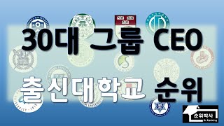 *출신대학순위* 30대그룹 상장사 CEO 출신대학 순위