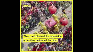 Baishatun Mazu procession performs impressive ‘sprint’ into Yunlin temple #shorts  @tvbsfocus