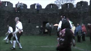 Dartington Morris Men Dancing the May at Totnes Castle 2012.