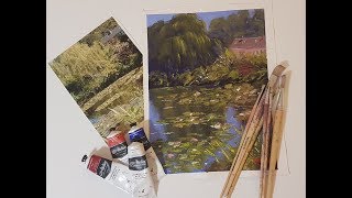 Learn To Paint TV E29 "Monets Home Giverny" Acrylic Painting Landscape Tutorial