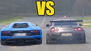 NISSAN GTR R35 vs LAMBORGHINI AVENTADOR  🚀*ACCELERATION SOUND*🚀